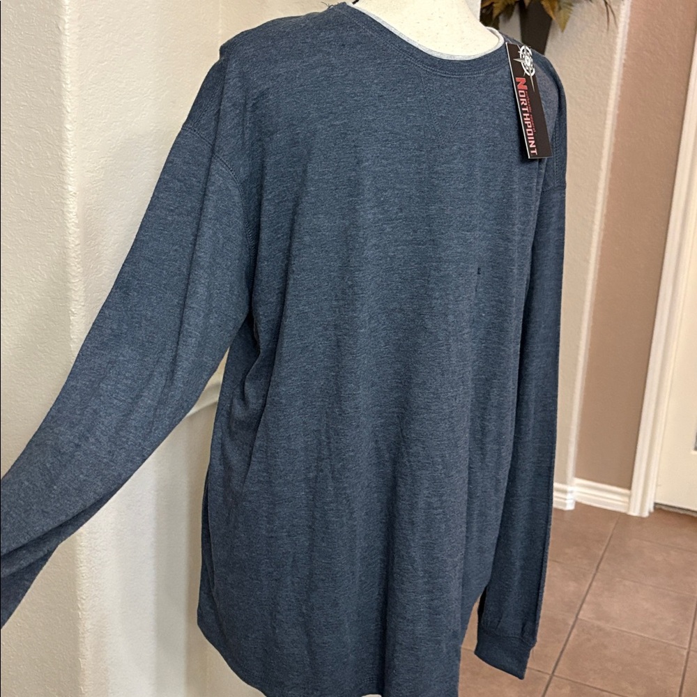 NWT Northpoint baby blue marked long sleeve tee Size XL